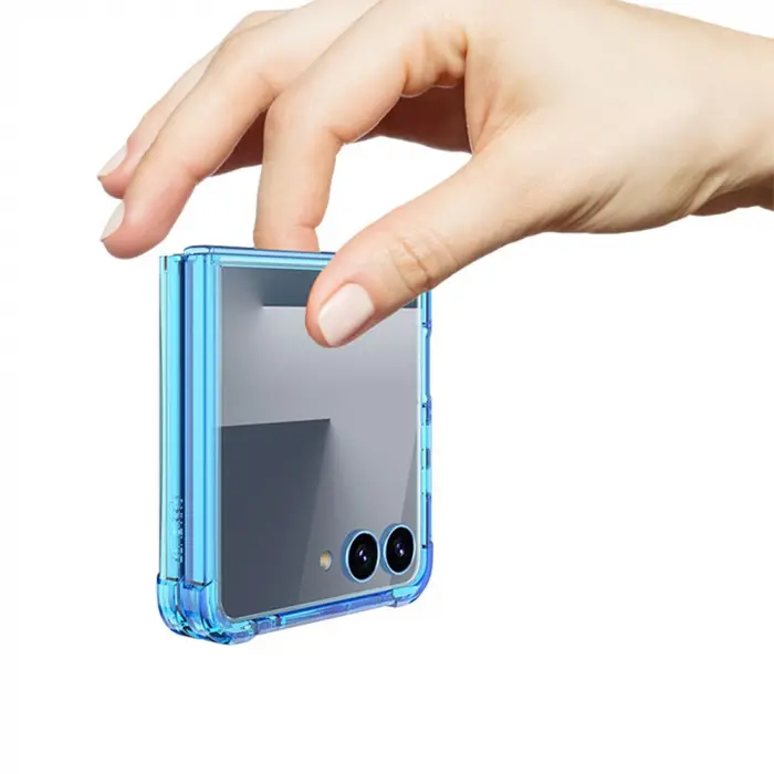 Samsung Z Flip 7 Kılıf Full Camlı Kıpta Kapak - Şeffaf, Ultra İnce, 360° Koruma