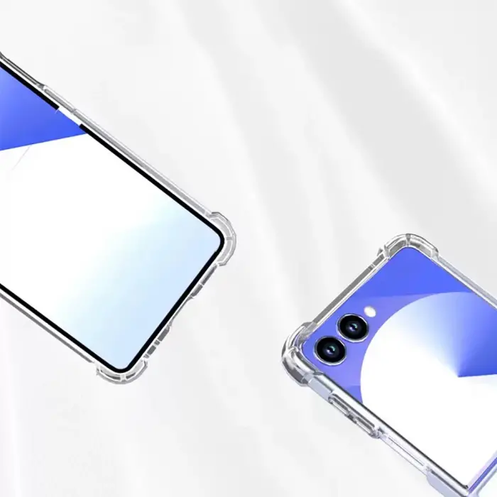 Samsung Galaxy Z Flip 7 Kılıf Lopard Nitro Antishock Köşe Koruma Darbe Emici Şeffaf Doku Silikon