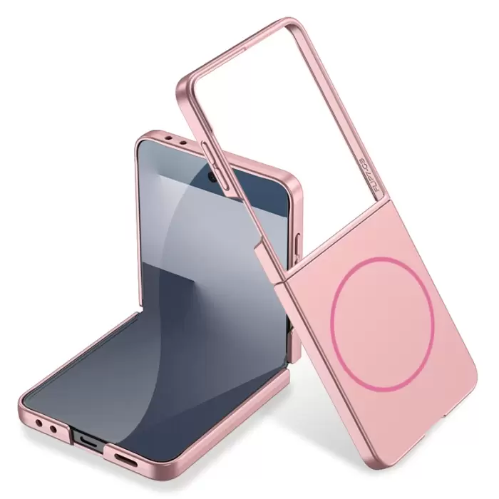Samsung Galaxy Z Flip 7 Kılıf Wireless Şarj Özellikli Lopard Kıpta Magsafe Kapak