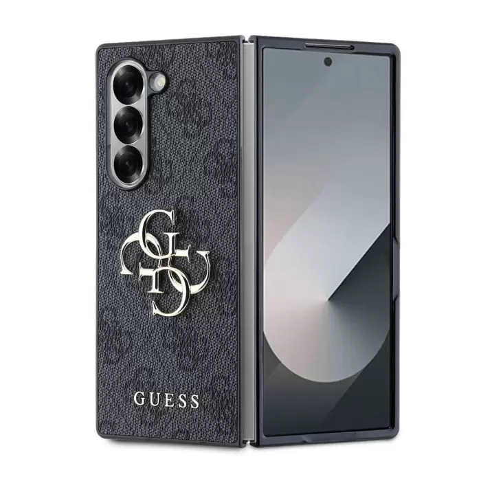 Samsung Galaxy Z Fold 6 Kılıf Guess Lisanslı Leather Metal Logo Kapak