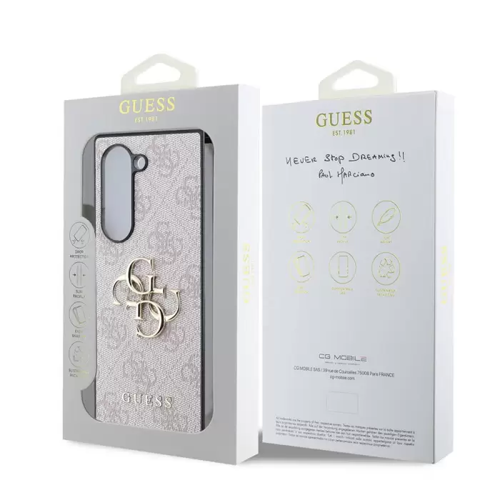 Samsung Galaxy Z Fold 6 Kılıf Guess Lisanslı Leather Metal Logo Kapak