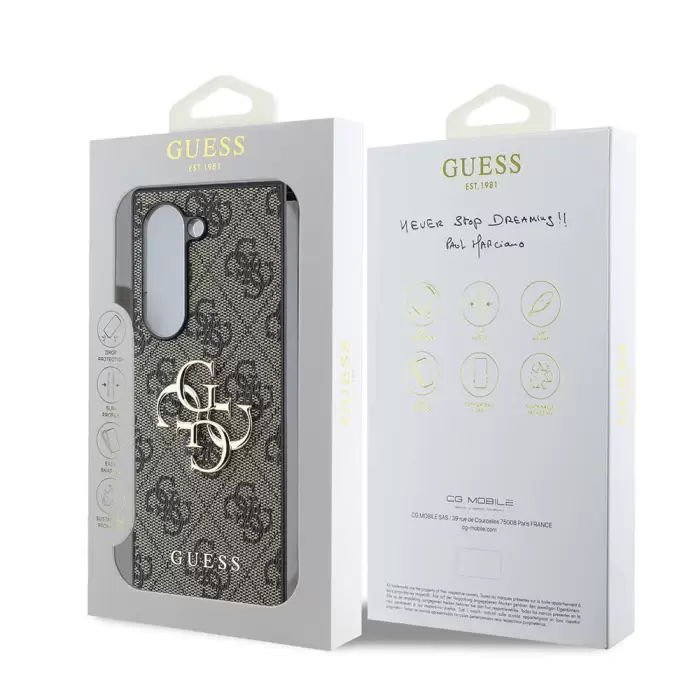 Samsung Galaxy Z Fold 6 Kılıf Guess Lisanslı Leather Metal Logo Kapak