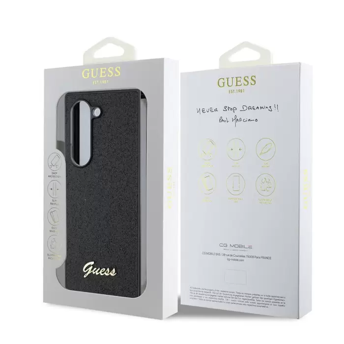 Samsung Galaxy Z Fold 6 Kılıf Guess Lisanslı Yazı Logolu Glitter Script Kapak