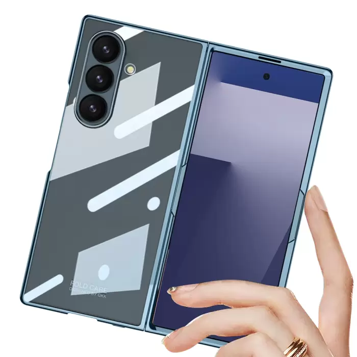 Samsung Galaxy Z Fold 7 Kılıf Lopard Full Camlı Kıpta Kapak