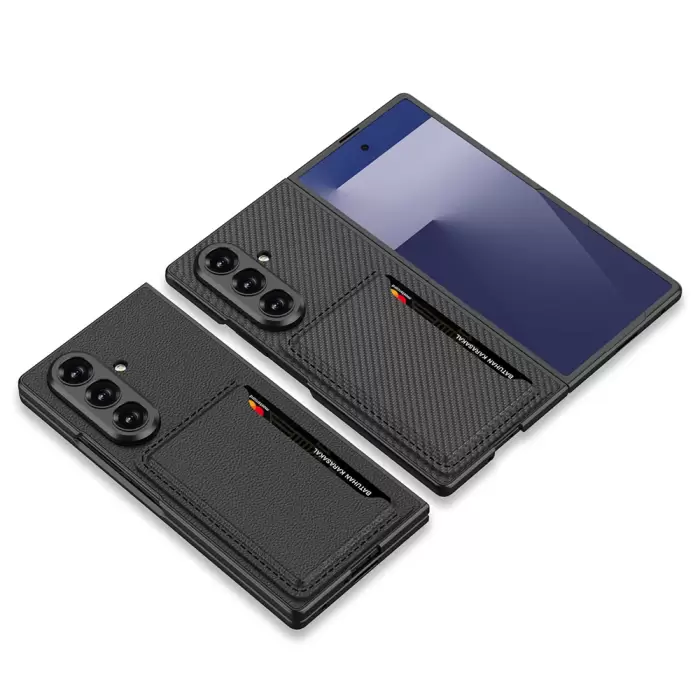 Samsung Galaxy Z Fold 7 Suni Deri Arka Yüzey Lopard Kartlıklı Kıpta Silikon Kapak
