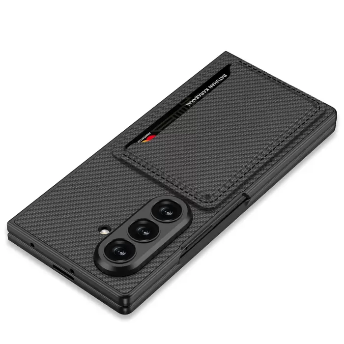 Samsung Galaxy Z Fold 7 Suni Deri Arka Yüzey Lopard Kartlıklı Kıpta Silikon Kapak