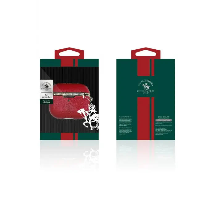 Santa Barbara Polo Racquet Club Airpods 3 (3.nesil) Amaury Kılıf - Kırmızı
