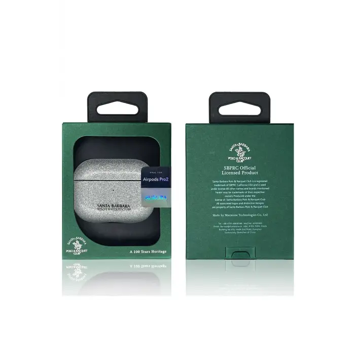 Santa Barbara Polo Racquet Club Airpods Pro 2 (2.nesil) Aurora Simli Kılıf - Beyaz