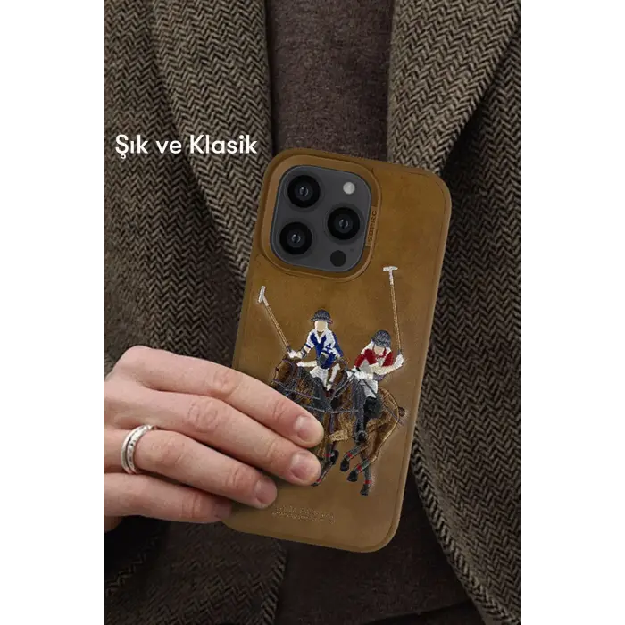 Santa Barbara Polo Racquet Club İphone 13 Pro Jockey Deri Kapak - Yeşil