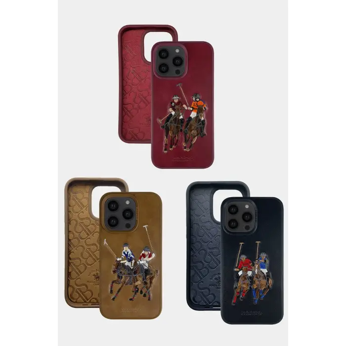 Santa Barbara Polo Racquet Club İphone 13 Pro Jockey Deri Kapak - Yeşil