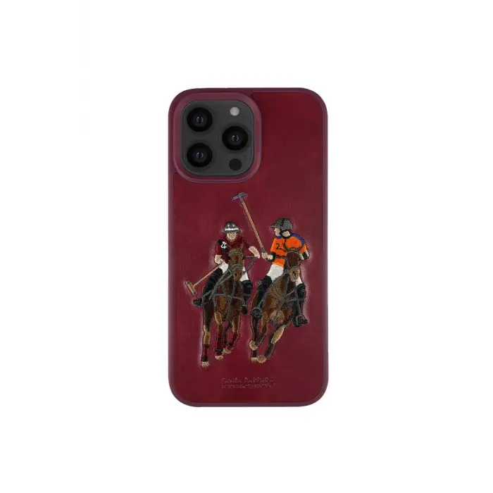 Santa Barbara Polo Racquet Club İphone 13 Pro Max Jockey Deri Kapak - Kırmızı