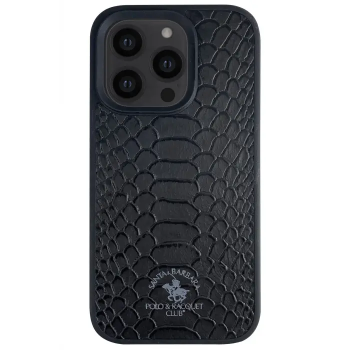 Santa Barbara Polo Racquet Club İphone 13 Pro Max Knight Deri Kapak - Siyah