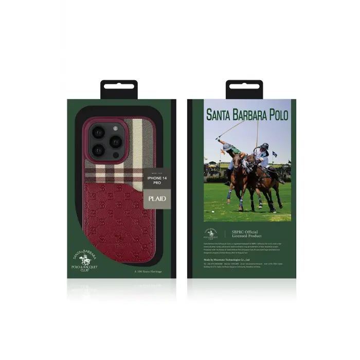 Santa Barbara Polo Racquet Club İphone 13 Pro Max Plaid Kartvizitli Kapak - Siyah