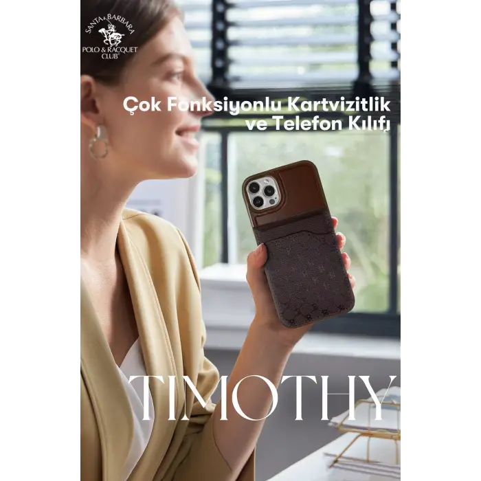 Santa Barbara Polo Racquet Club İphone 13 Pro Timothy Cüzdanlı Standlı Kapak - Siyah