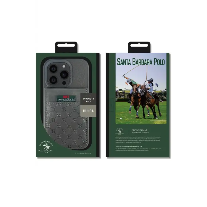 Santa Barbara Polo Racquet Club İphone 14 Pro Hulda Kartvizitli Kapak - Kahverengi