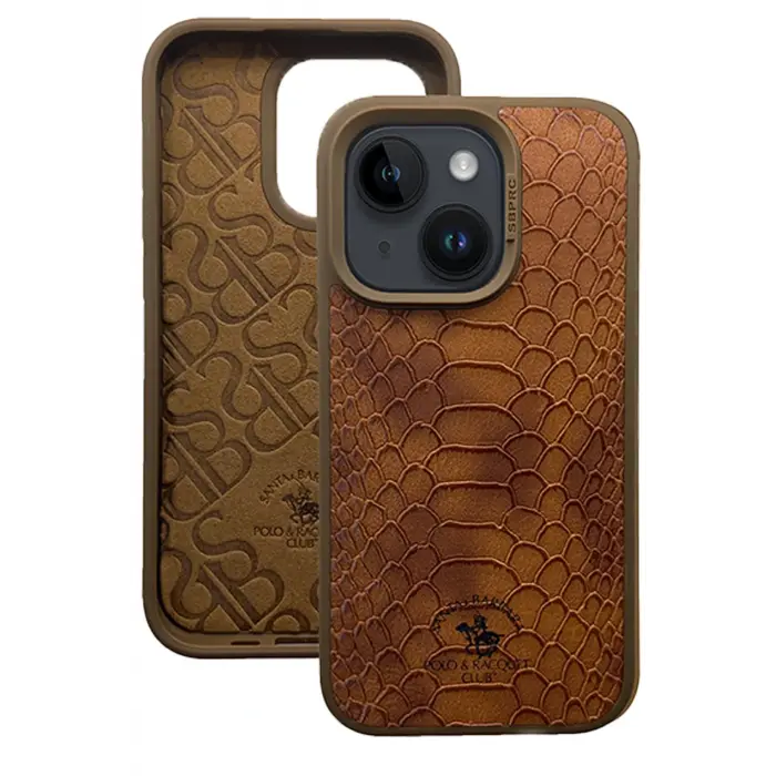 Santa Barbara Polo Racquet Club İphone 15 Plus Knight Deri Kapak - Kahverengi