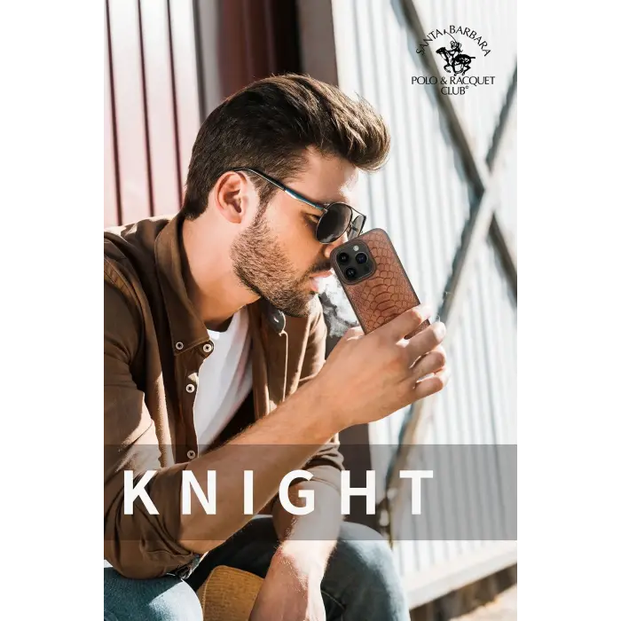 Santa Barbara Polo Racquet Club İphone 15 Plus Knight Deri Kapak - Kahverengi