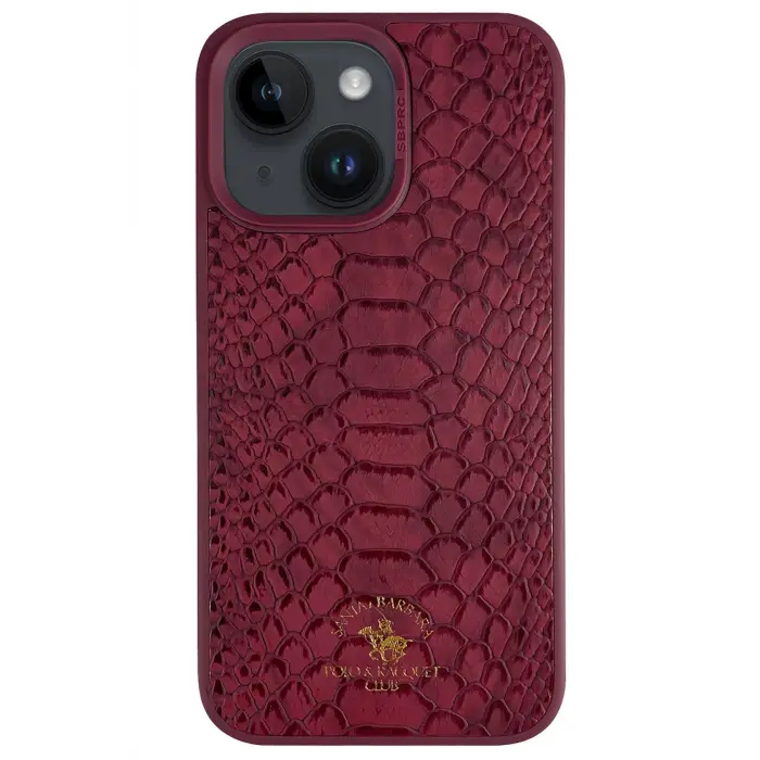 Santa Barbara Polo Racquet Club İphone 15 Plus Knight Deri Kapak - Kırmızı