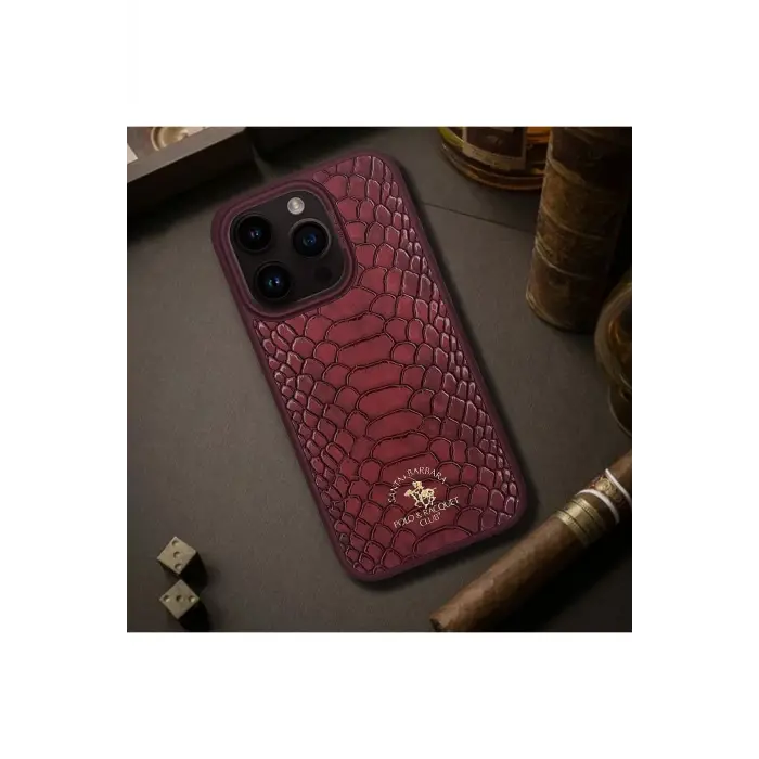 Santa Barbara Polo Racquet Club İphone 15 Plus Knight Deri Kapak - Kırmızı