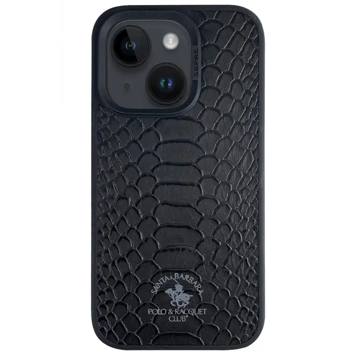 Santa Barbara Polo Racquet Club İphone 15 Plus Knight Deri Kapak - Siyah
