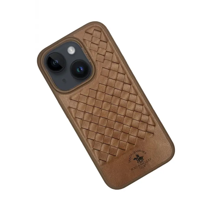 Santa Barbara Polo Racquet Club İphone 15 Plus Ravel Deri Kapak - Kahverengi