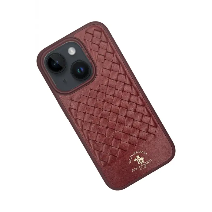 Santa Barbara Polo Racquet Club İphone 15 Plus Ravel Deri Kapak - Kırmızı