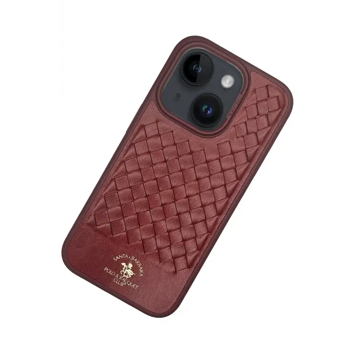 Santa Barbara Polo Racquet Club İphone 15 Plus Ravel Deri Kapak - Kırmızı