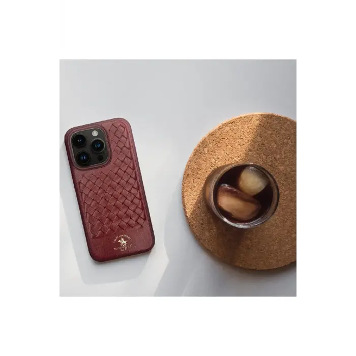 Santa Barbara Polo Racquet Club İphone 15 Plus Ravel Deri Kapak - Kırmızı