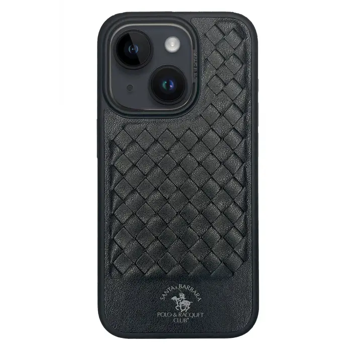 Santa Barbara Polo Racquet Club İphone 15 Plus Ravel Deri Kapak - Siyah