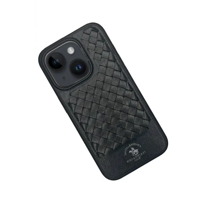 Santa Barbara Polo Racquet Club İphone 15 Plus Ravel Deri Kapak - Siyah
