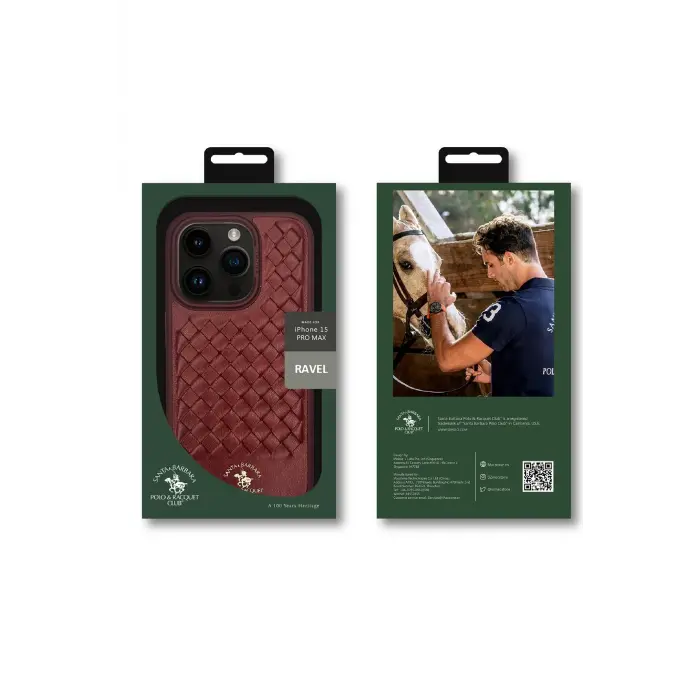 Santa Barbara Polo Racquet Club İphone 15 Plus Ravel Deri Kapak - Siyah
