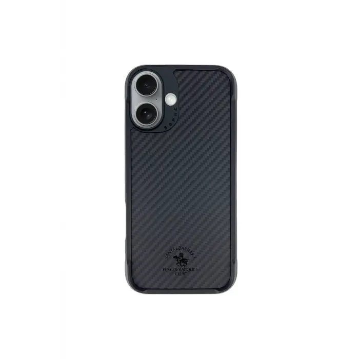 Santa Barbara Polo Racquet Club İphone 16 Plus Elvis Karbon Magsafe Kapak - Siyah