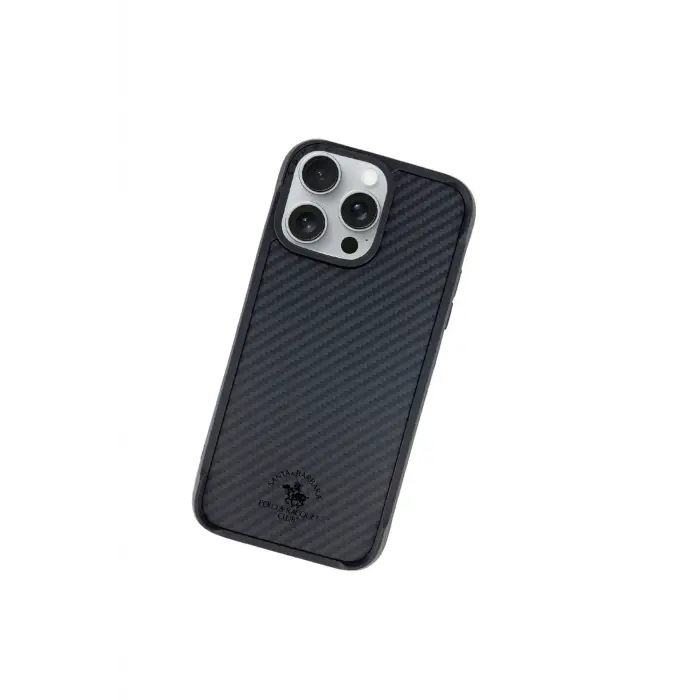 Santa Barbara Polo Racquet Club İphone 16 Plus Elvis Karbon Magsafe Kapak - Siyah