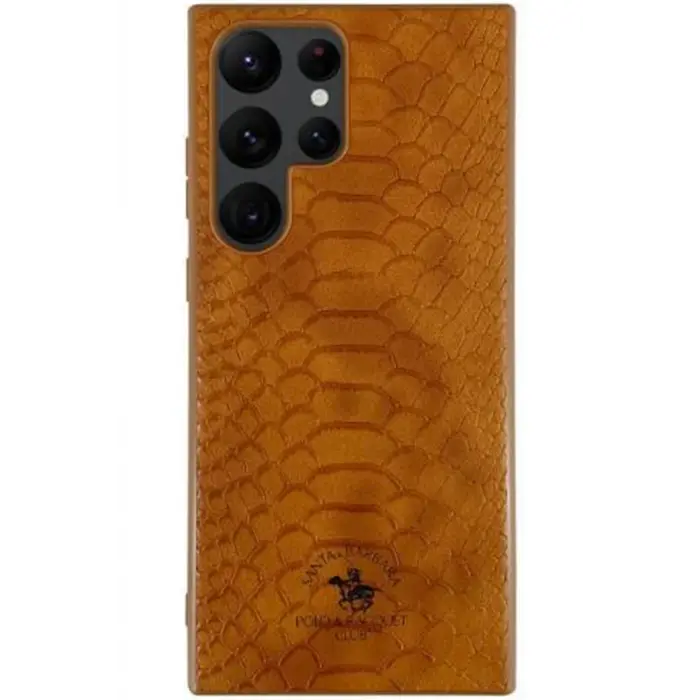 Santa Barbara Polo Racquet Club Samsung Galaxy S22 Ultra Knight Deri Kapak - Kahverengi