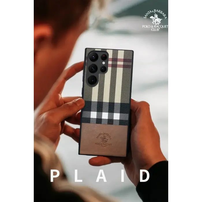 Santa Barbara Polo Racquet Club Samsung Galaxy S23 Ultra Plaid Kapak - Kırmızı
