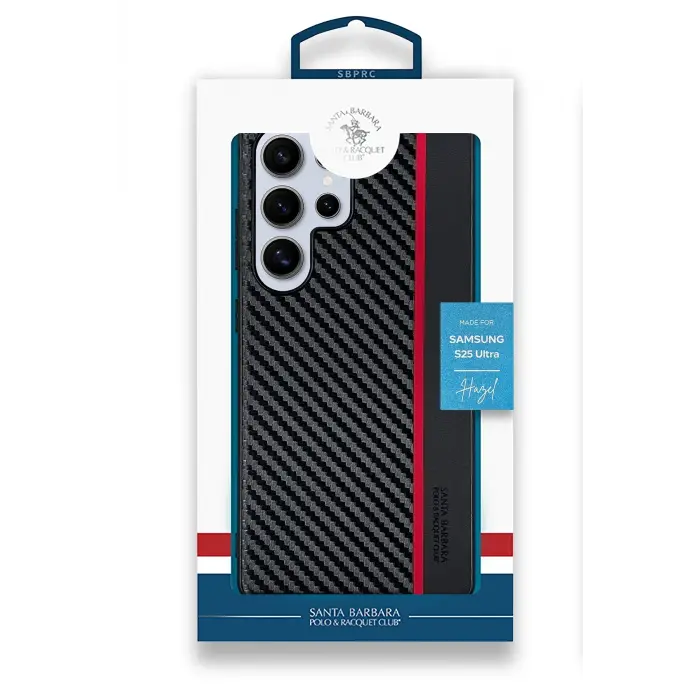Santa Barbara Polo Racquet Club Samsung Galaxy S25 Ultra Hazel Karbon Kapak - Siyah