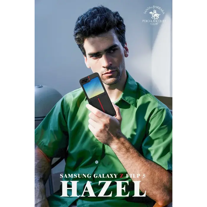 Santa Barbara Polo Racquet Club Samsung Galaxy Z Flip 5 Hazel Karbon Kapak - Siyah