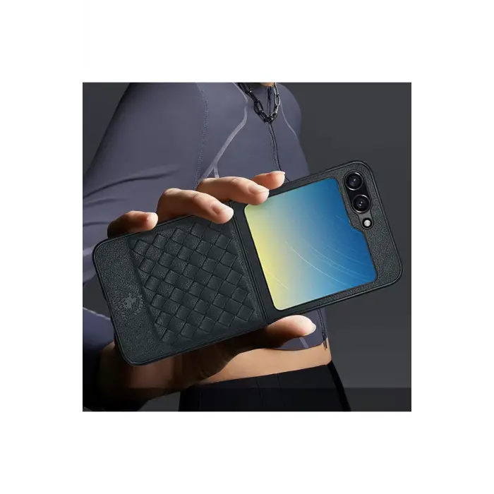 Santa Barbara Polo Racquet Club Samsung Galaxy Z Flip 5 Ravel Deri Kapak - Siyah