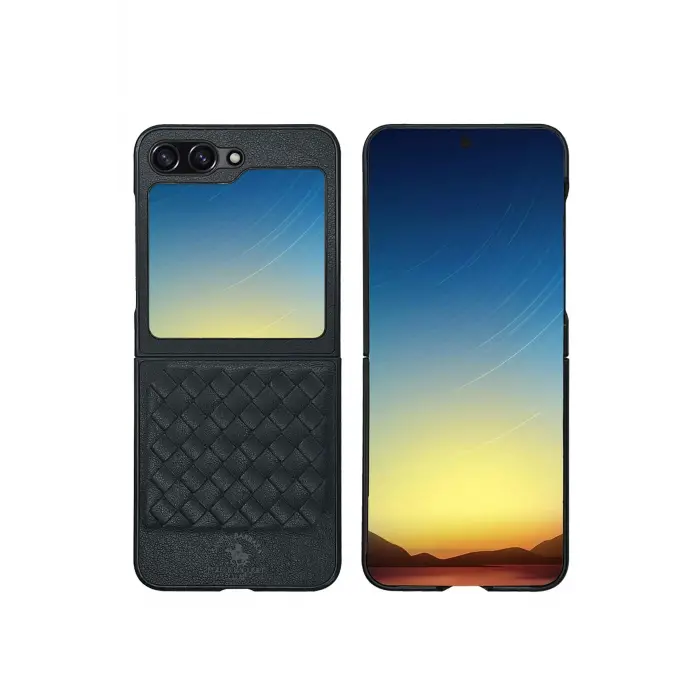 Santa Barbara Polo Racquet Club Samsung Galaxy Z Flip 5 Ravel Deri Kapak - Siyah