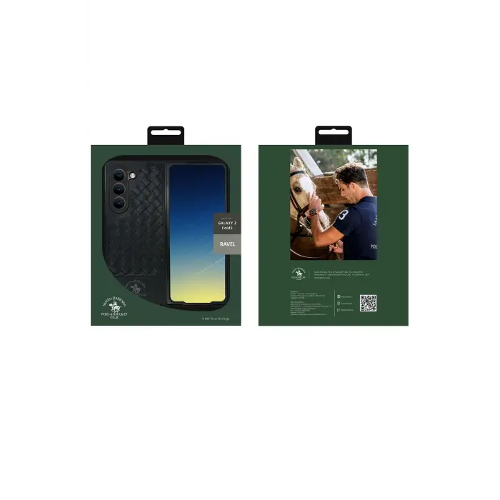 Santa Barbara Polo Racquet Club Samsung Galaxy Z Fold 5 Ravel Deri Kapak - Siyah