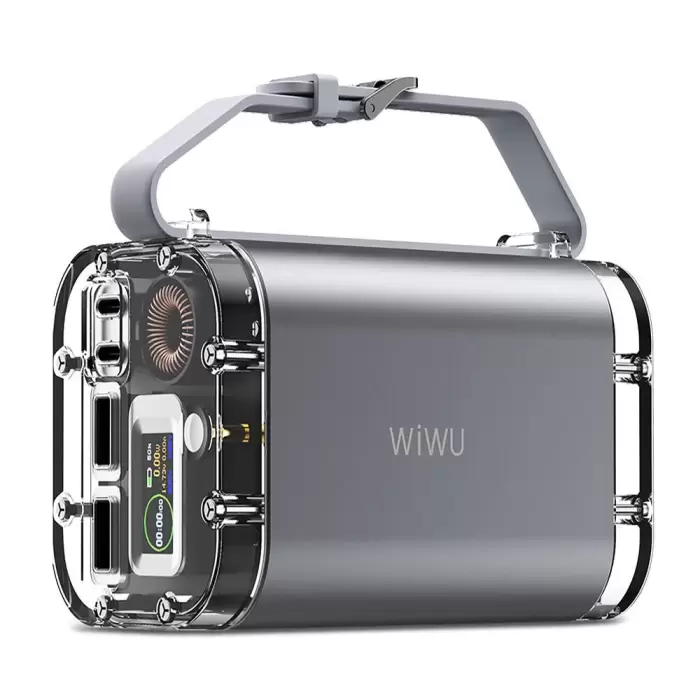 Wiwu P003 Dijital Ekranlı Fenerli Sos İşlevli Taşınabilir Powerbank 40000mah 100w Ip67