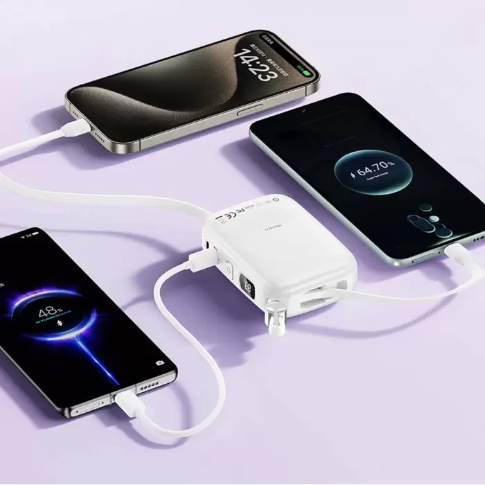 Wiwu Wi-p042 Monaco Series Lightning Kablolu Dijital Led Göstergeli Askılıklı Powerbank 10000mah