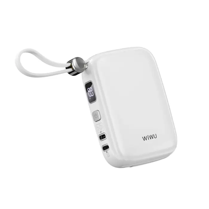 Wiwu Wi-p042 Monaco Series Lightning Kablolu Dijital Led Göstergeli Askılıklı Powerbank 10000mah