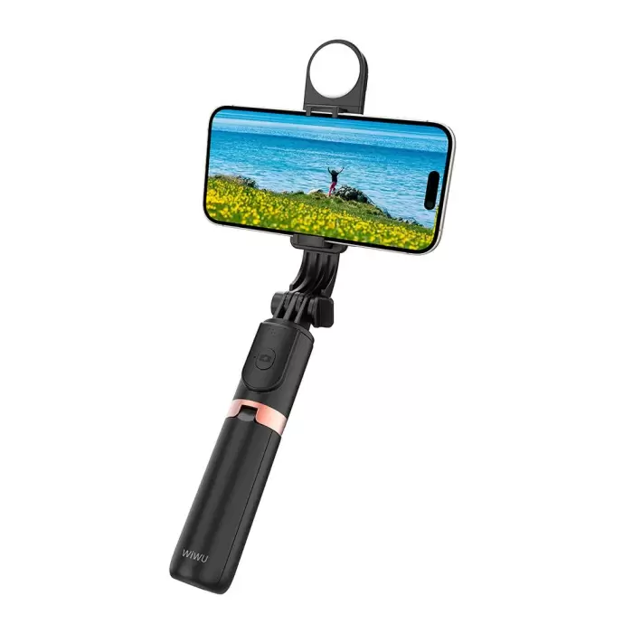 Wiwu Wi-se011 Dolgu Işıklı Teleskopik Tripod Ve Mini Selfie Çubuğu