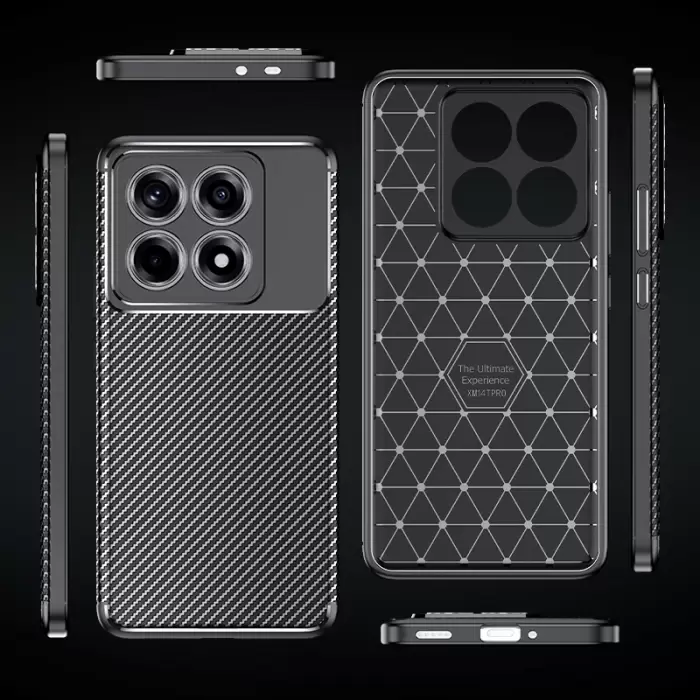 Xiaomi 14t Kılıf  Kamera Korumalı Karbon Desenli Negro Kapak Yüzey Kılıf