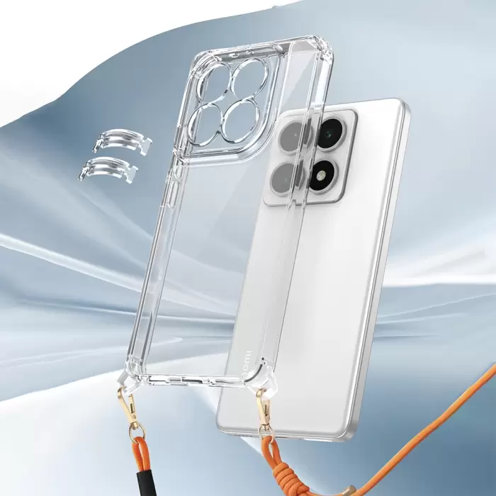 Xiaomi 14t Pro Kılıf Airbagli Takılabilir Askı Aparatlı Lopard Snap Silikon Kapak