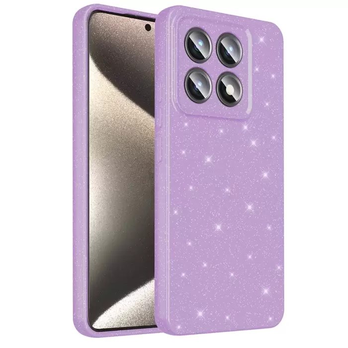 Xiaomi 14t Pro Kılıf Simli Işılıtılı Renkli Parlak Kamera Korumalı Silikon Kapak Koton
