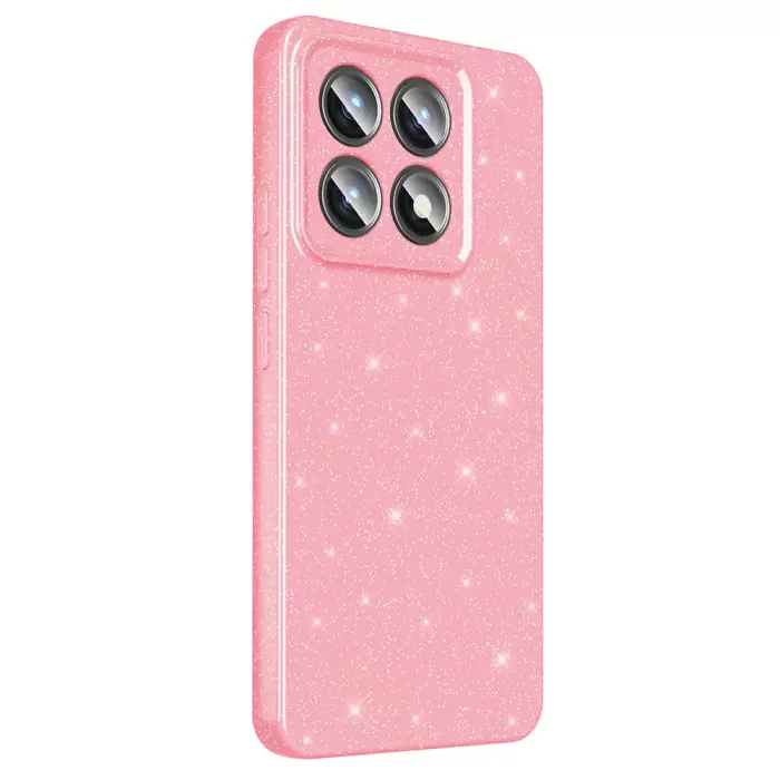 Xiaomi 14t Pro Kılıf Simli Işılıtılı Renkli Parlak Kamera Korumalı Silikon Kapak Koton
