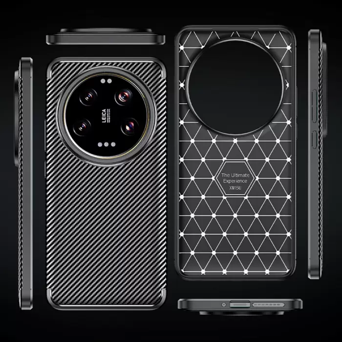 Xiaomi 15 Ultra Kılıf Lopard Kamera Korumalı Karbon Desenli Negro Kapak Yüzey Kılıf