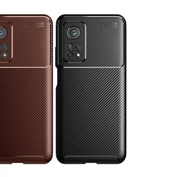 Xiaomi Mi 10T 5G Kılıf Lopard Kamera Korumalı Karbon Desenli Negro Kapak Orijinal Yüzey Kılıf